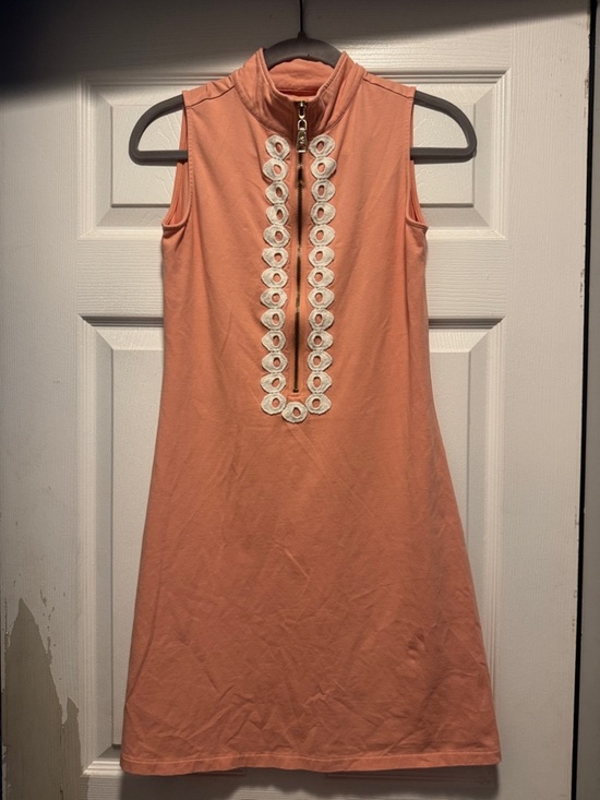Spartina 449 Dresses & Skirts - Spartina 449 Coral Zip-Front Sleeveless Mini Dress with White Trim